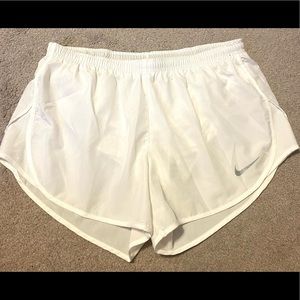 white nike athletic shorts